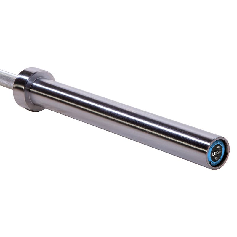 Олимпийски лост за щанги HMS GO900 + скоби ZG1500 Silver Lock Jaw X2 Premium 3