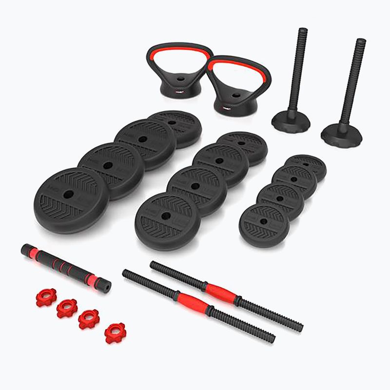 Комплект тежести HMS SGN130 Pro Set 6W1 30 кг черни/червени 2