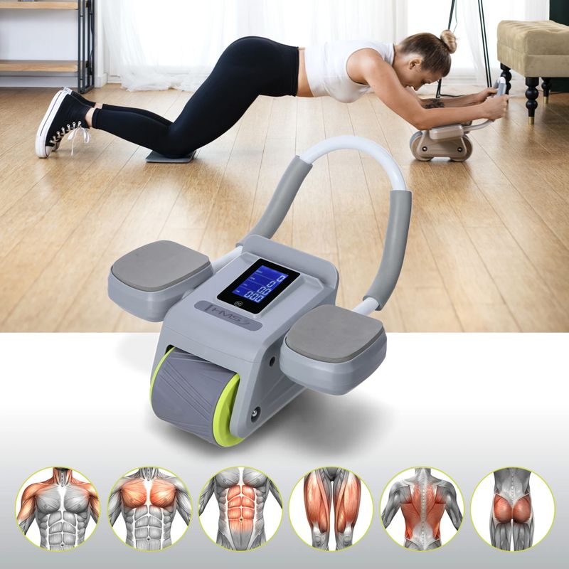 Автоматично колело за упражнения на коремни мускули с дисплей HMS KA08 сиво 15