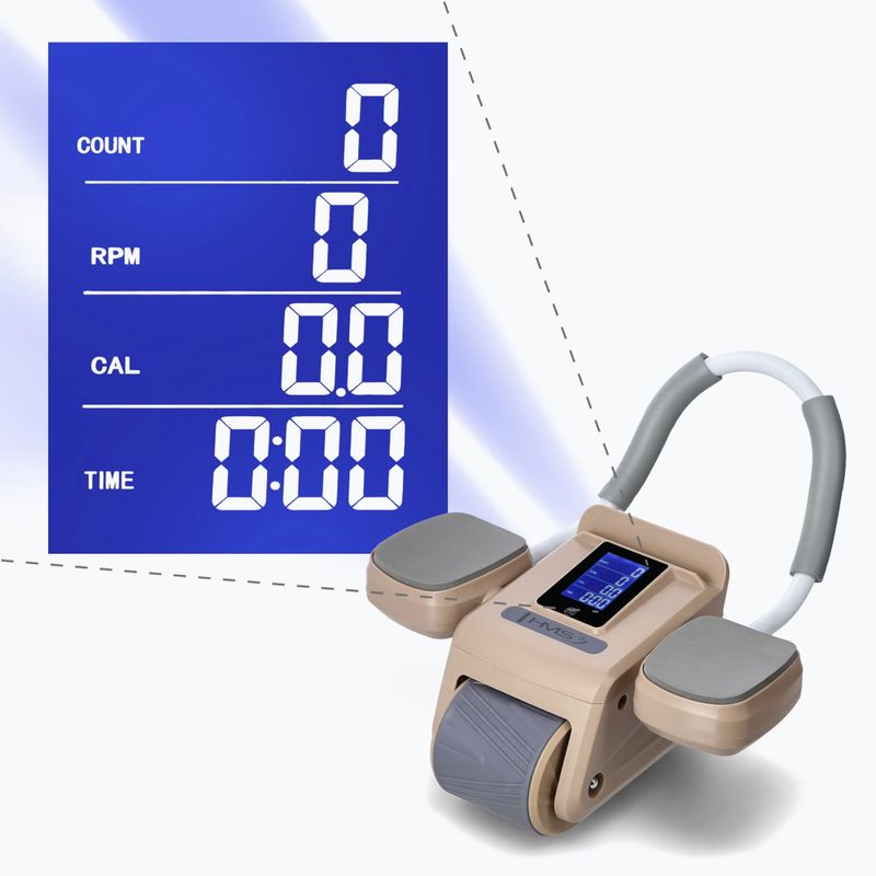 Автоматично колело за упражнения на коремни мускули с дисплей HMS KA08 кафяво 7