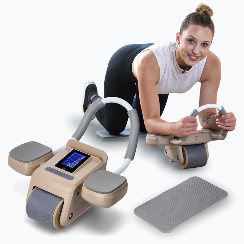 Автоматично колело за упражнения на коремни мускули с дисплей HMS KA08 кафяво 10