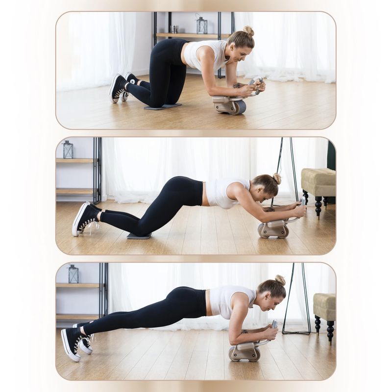 Автоматично колело за упражнения на коремни мускули с дисплей HMS KA08 кафяво 16