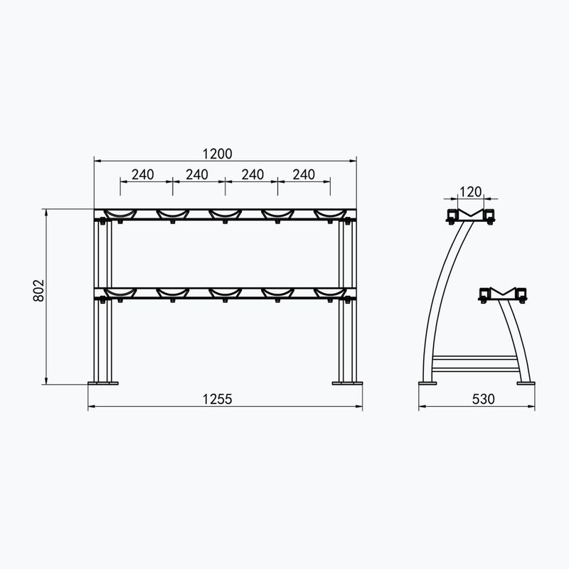 HMS стойка за дъмбели STR38 черна 5