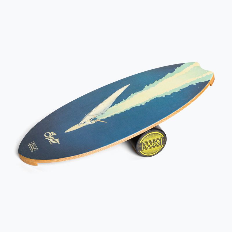 Трикборд Surf Wave Split баланс дъска с ролка син TB-17322