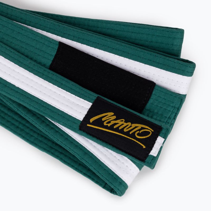 BJJ колан за деца MANTO Tag зелен с бяла лента MNA867_GRN/WHT_M2 3