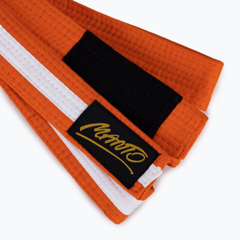Детски колан за BJJ MANTO Tag оранжев с бяла лента MNA867_ORG/WHT_M1 2