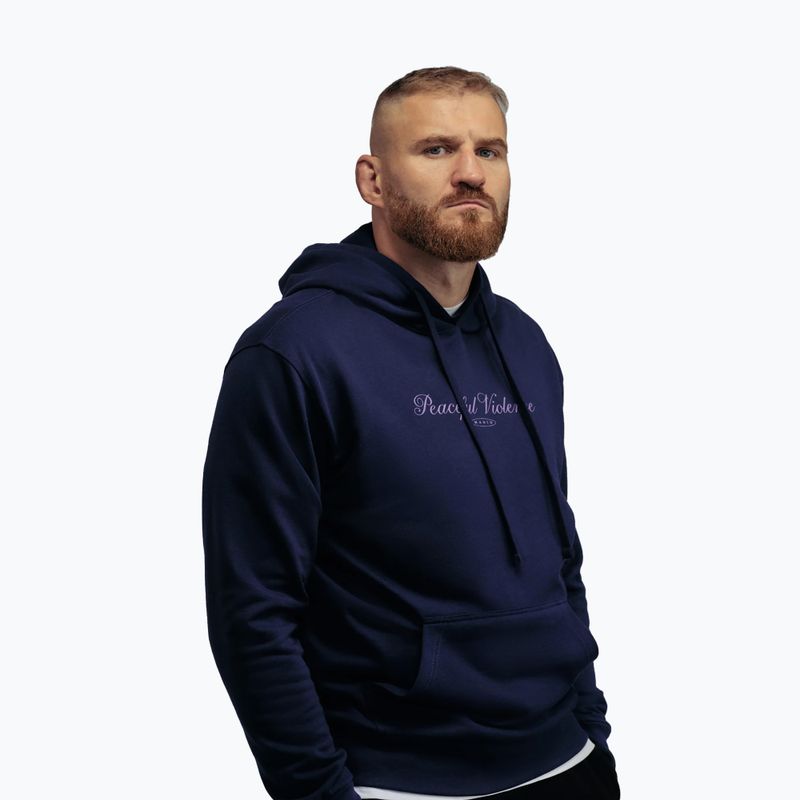 Мъжки суитшърт MANTO Peaceful Violence Hoody navy blue 3