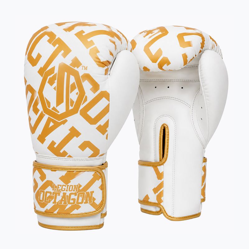 Боксови ръкавици Octagon Legion Eclipse white/gold 2