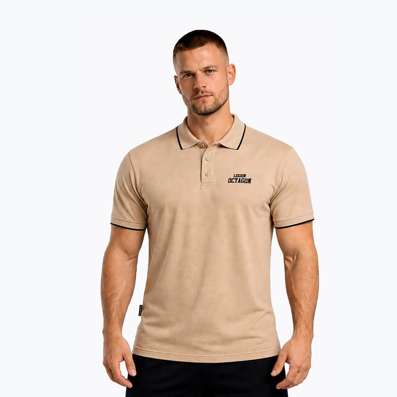 Мъжка поло тениска Octagon Legion Tipped HFT Polo beige