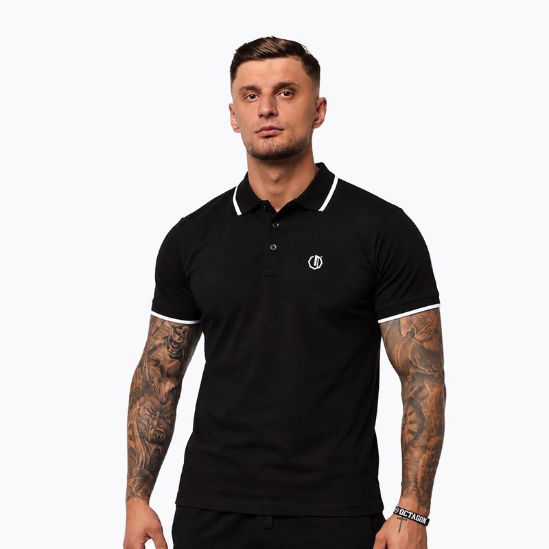 Мъжка поло тениска Octagon Legion Tipped Small Logo 3D Polo black