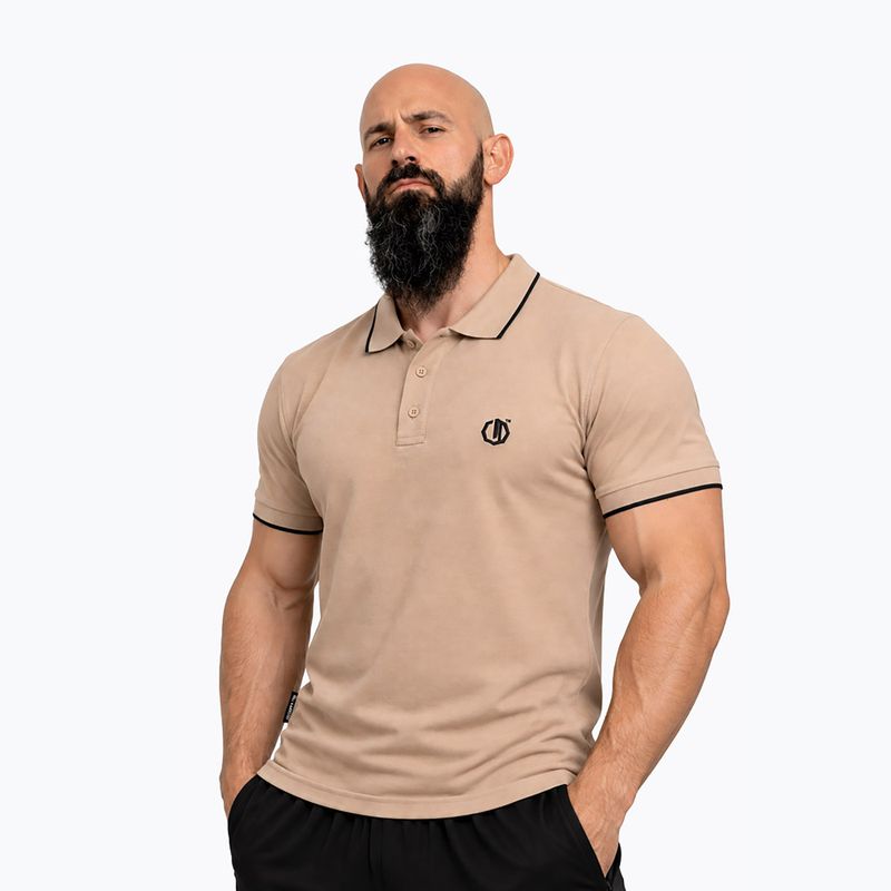 Мъжка поло тениска Octagon Legion Tipped Small Logo 3D Polo beige
