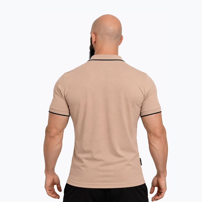 Мъжка поло тениска Octagon Legion Tipped Small Logo 3D Polo beige 2