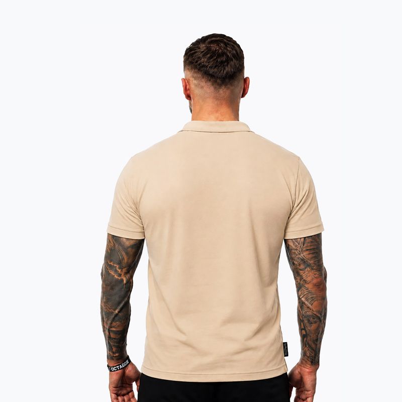 Мъжка поло тениска Octagon Legion Small Logo 3D Polo beige 2