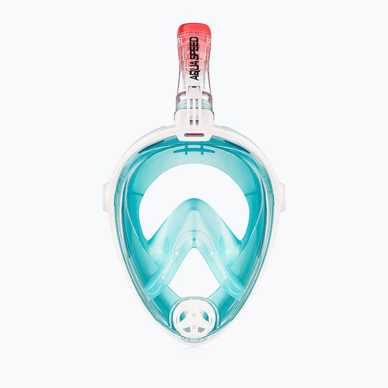 AQUA-SPEED Spectra 2.0 пълнолицева маска за гмуркане с шнорхел бяла/синя 2