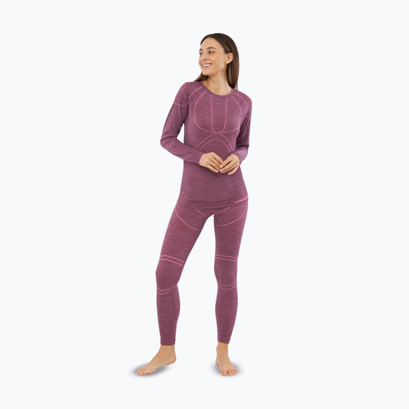 Дамски комплект термоактивно бельо Viking Lan Pro claret/light pink 4