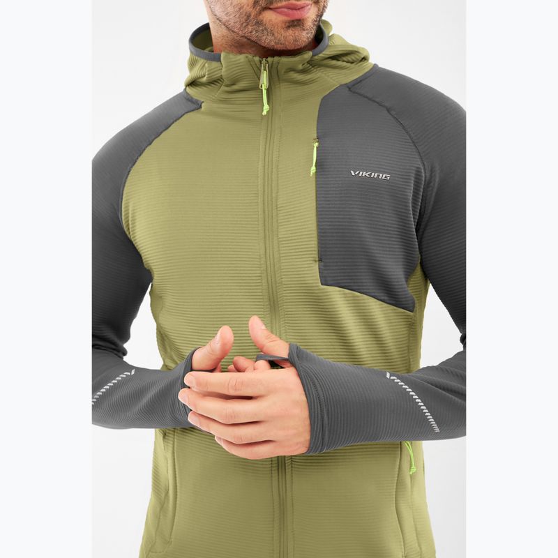 Мъжки суитшърт за трекинг Viking Birger Hoodie olive/dark grey 4