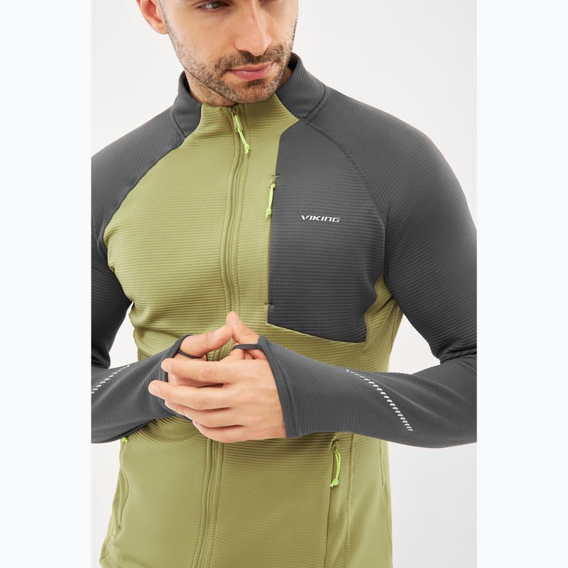 Мъжки суитшърт за трекинг Viking Birger olive/dark grey 4