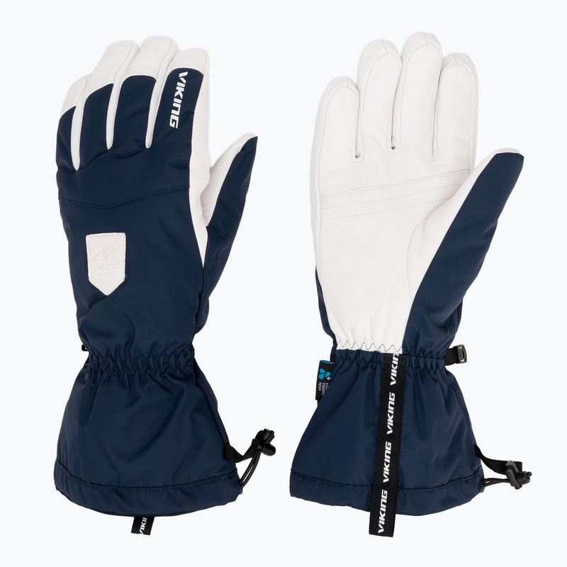 Мъжки скиорски ръкавици Viking Sven Ski navy/white leather
