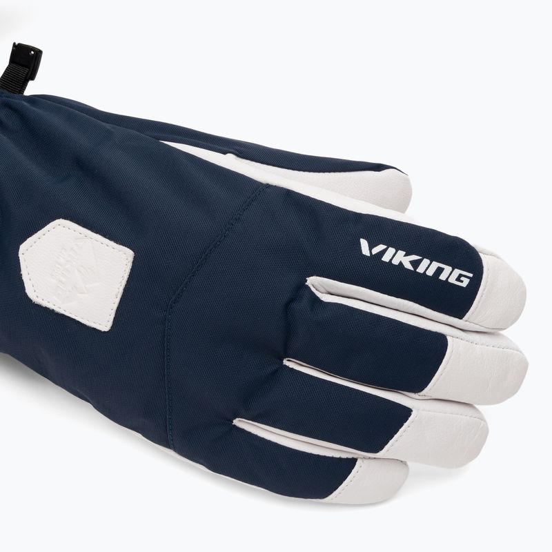 Мъжки скиорски ръкавици Viking Sven Ski navy/white leather 5