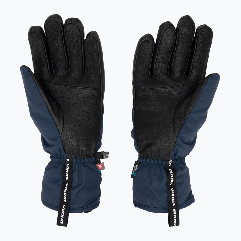 Мъжки скиорски ръкавици Viking Lars Ski navy/black leather 3