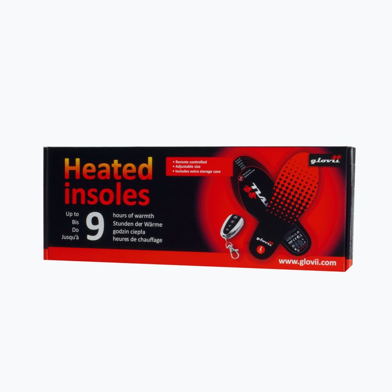 Glovia GW2 отопляеми вложки за ски обувки с дистанционно управление черни 13