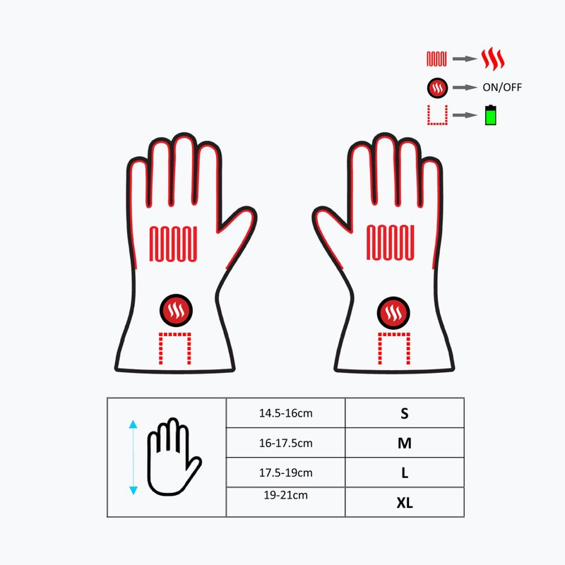 Glovii GS8 сиви отопляеми ски ръкавици 7