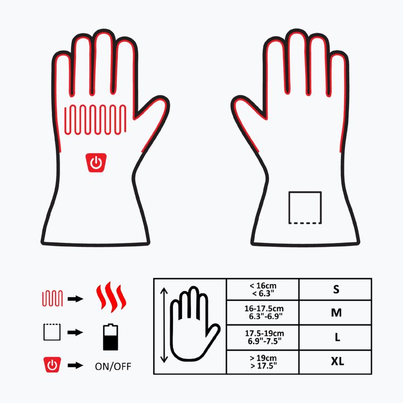 Glovia GS9 отопляеми ски ръкавици черни 14