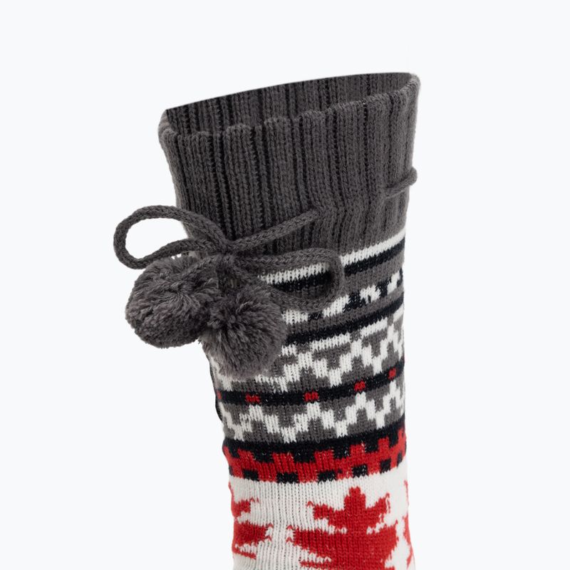 Glovii GOB бели/червени/сиви отопляеми чехли с чорапи 3