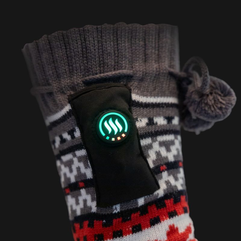 Glovii GOB бели/червени/сиви отопляеми чехли с чорапи 6