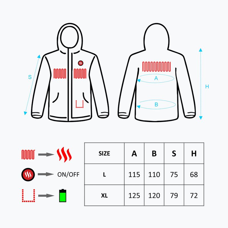 Glovii GTMG мъжко яке с подгряване сиво 10
