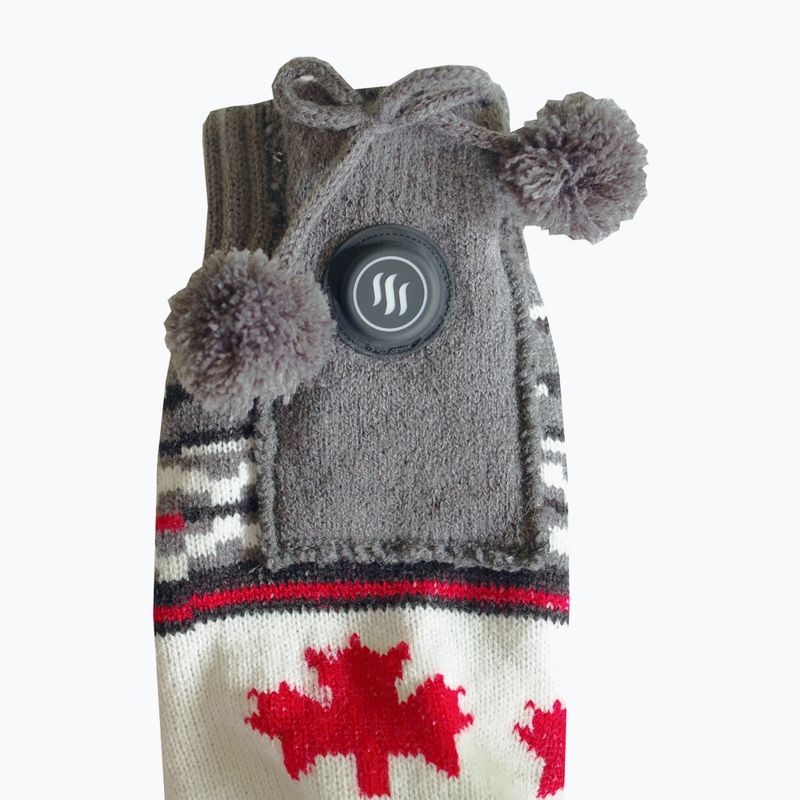 Glovii GQ4 бели/червени/сиви отопляеми чехли с чорапи 6