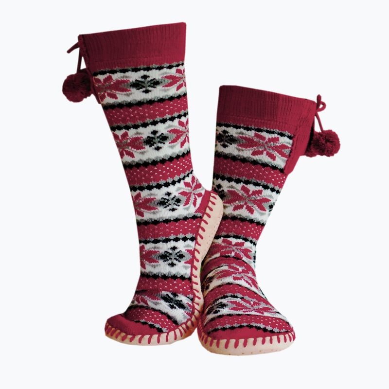 Glovii GQ5 бели/червени/сиви отопляеми чехли с чорапи 3