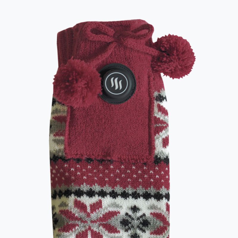 Glovii GQ5 бели/червени/сиви отопляеми чехли с чорапи 6