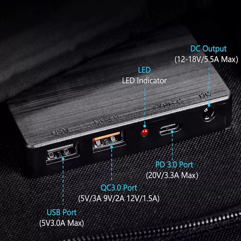 PowerNeed ES-100 100W слънчево зарядно устройство черно 4