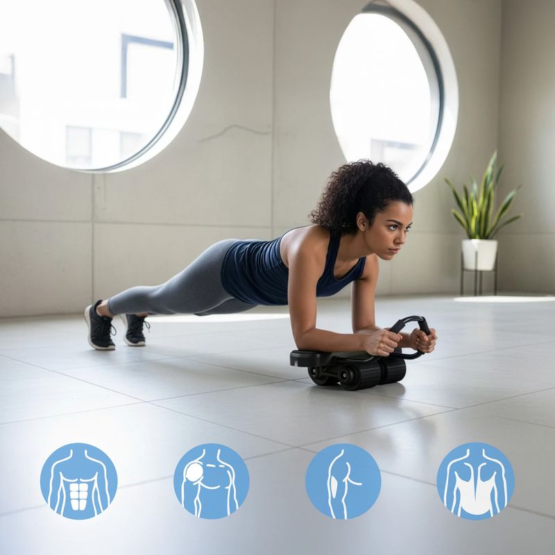 Автоматично колело за упражнения за коремни мускули с опора и дисплей HMS KA40 black 12