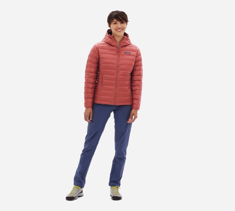 Дамско пухено яке Patagonia Down Sweater Hoody burl red 8