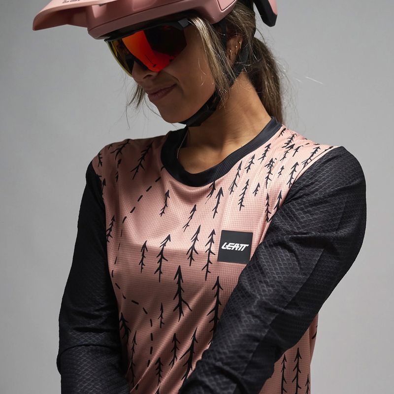 Дамска блуза с дълъг ръкав за колоездене Leatt MTB Trail 3.0 trails pink 3