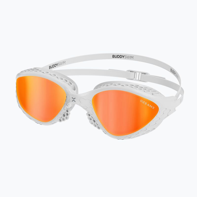 Огледални очила за плуване BuddySwim OzeanX Mirror white / orange