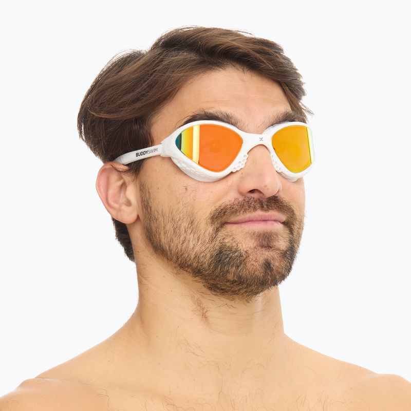Огледални очила за плуване BuddySwim OzeanX Mirror white / orange 2