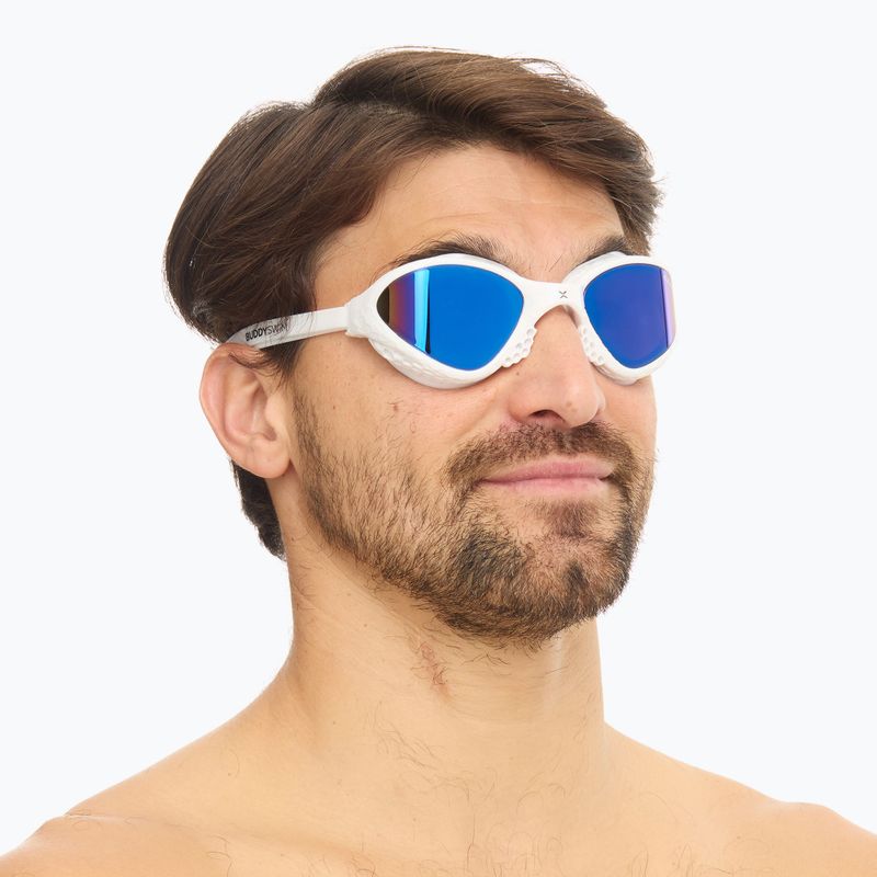 Огледални очила за плуване BuddySwim OzeanX Mirror white / blue 7