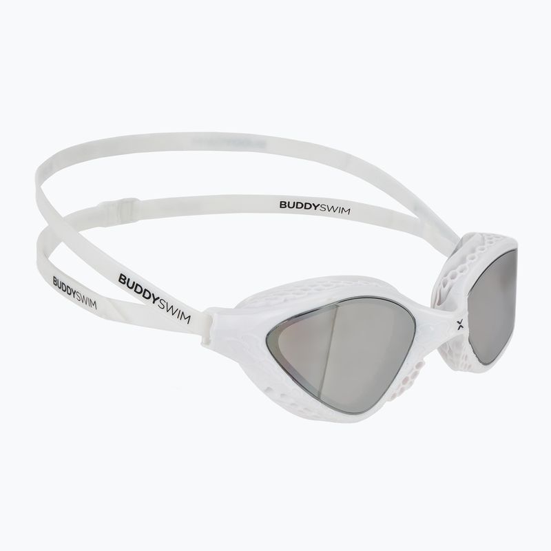 Огледални очила за плуване BuddySwim OzeanX Mirror white / silver