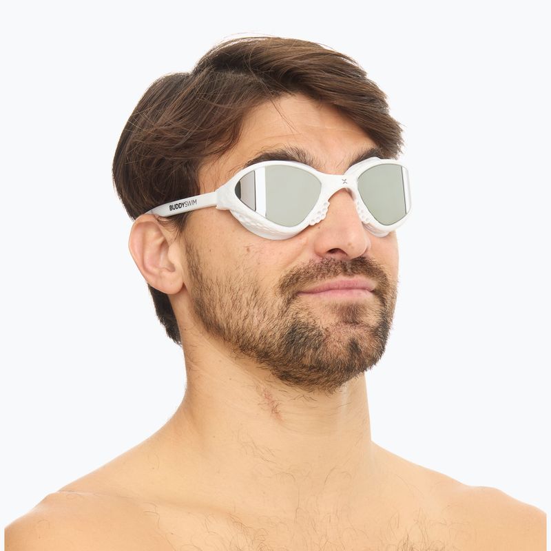 Огледални очила за плуване BuddySwim OzeanX Mirror white / silver 6