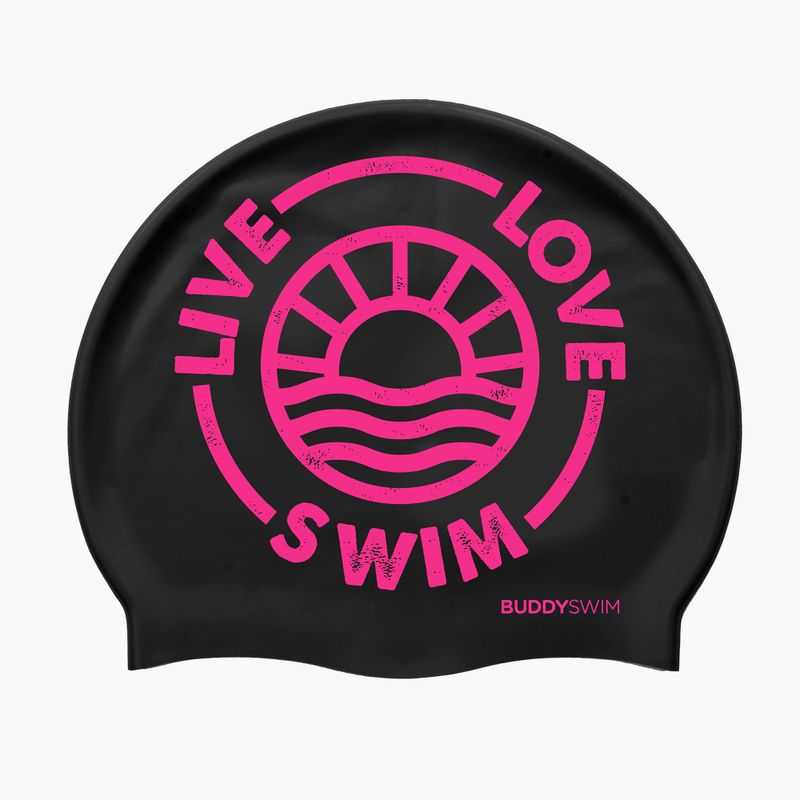 BuddySwim LLS2 Силиконова шапка за плуване черна / розова