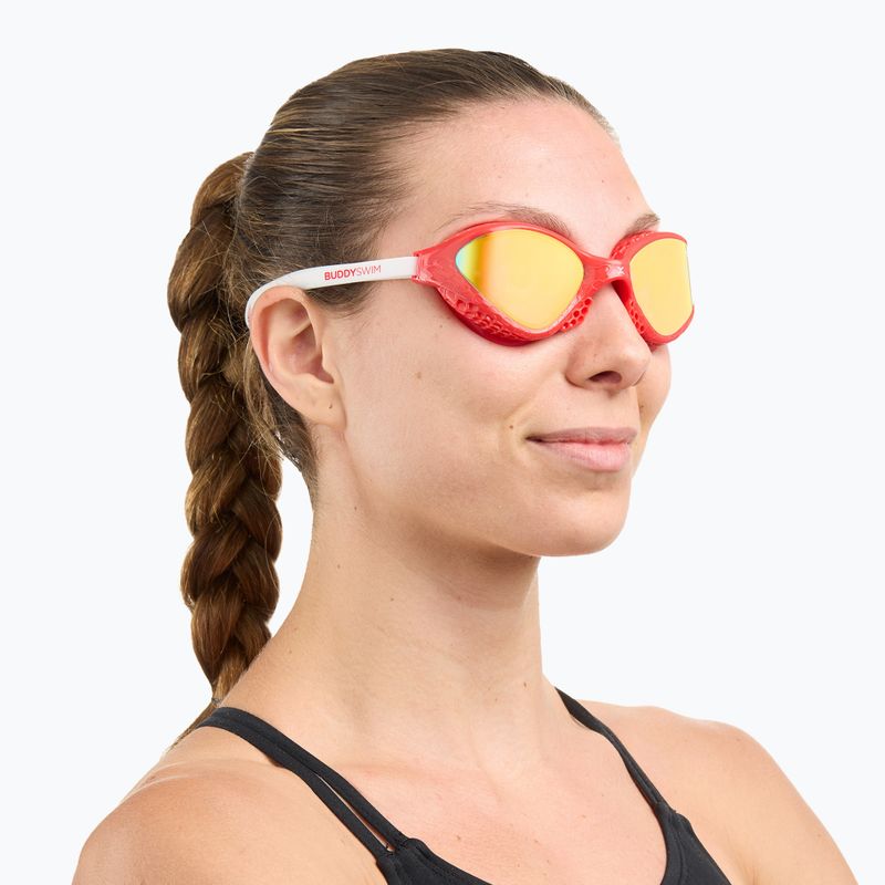 Очила за плуване BuddySwim OzeanX Mirror red/white/orange 3
