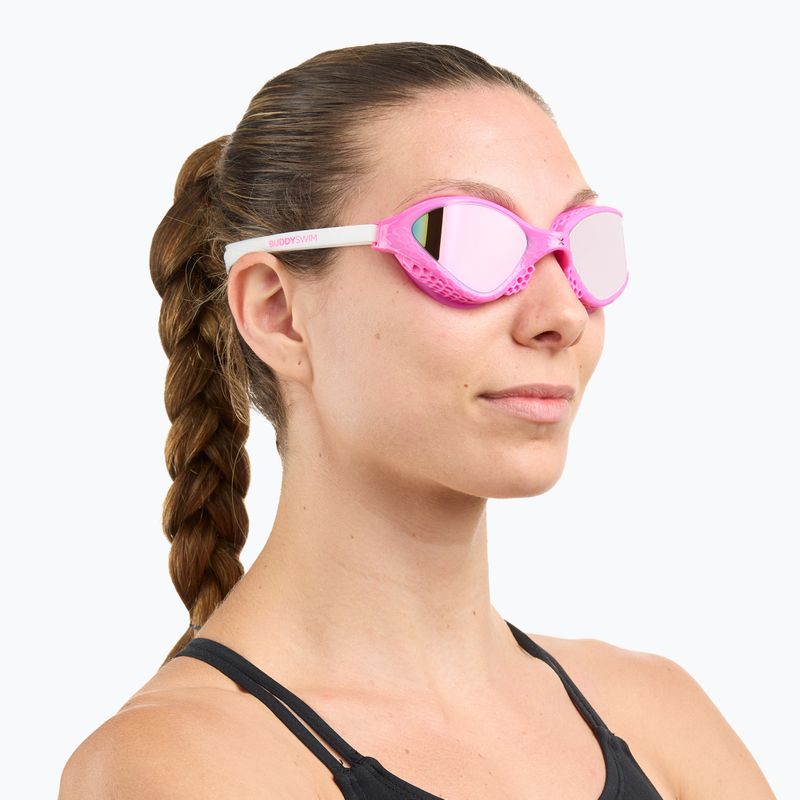 Очила за плуване BuddySwim OzeanX Mirror pink/white/iridium 3