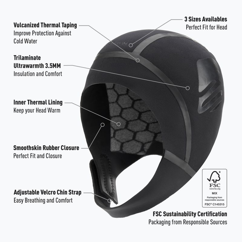 Неопренова шапка BuddySwim Ultra Warmth 3.5 mm black 3