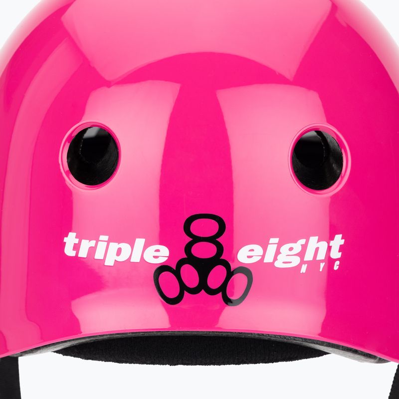 Triple Eight Сертифицираният Sweatsaver розов лъскав шлем 7