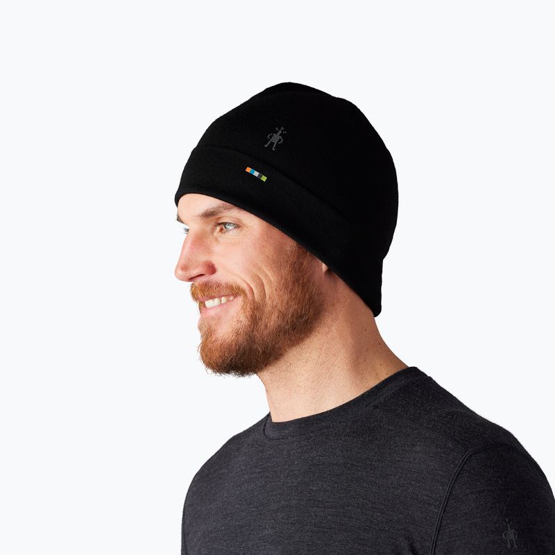 Smartwool Merino Обръщаема шапка с маншети черна 7