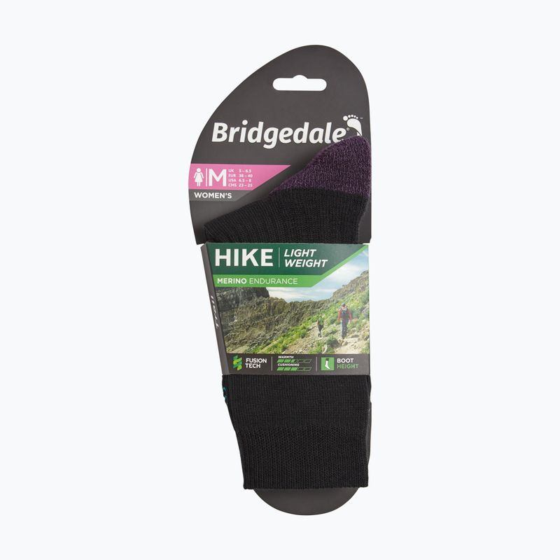 Дамски чорапи Bridgedale Lightweight Merino Performance Boot Original black/purple 4