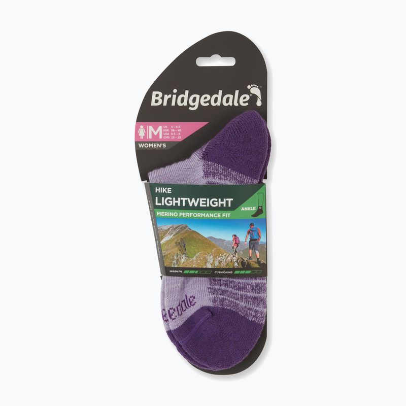 Дамски чорапи Bridgedale Hike Lightweight Performance Ankle heather/damson 3